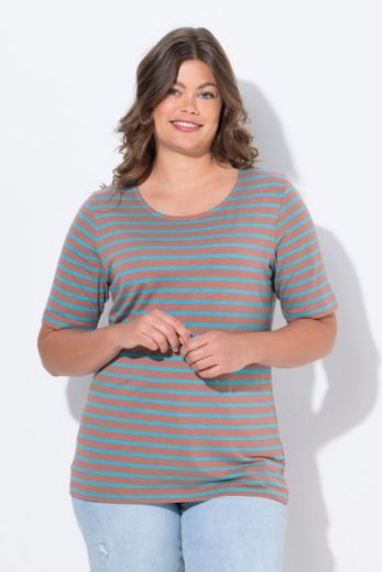 Plus size veliki brojevi Majica prugasta kratkih rukava za punije