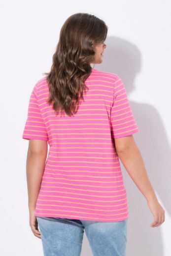 Plus size veliki brojevi Majica prugasta kratkih rukava za punije