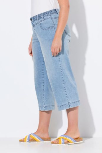 Plus size veliki brojevi Traperice skraćenih širokih nogavica za punije