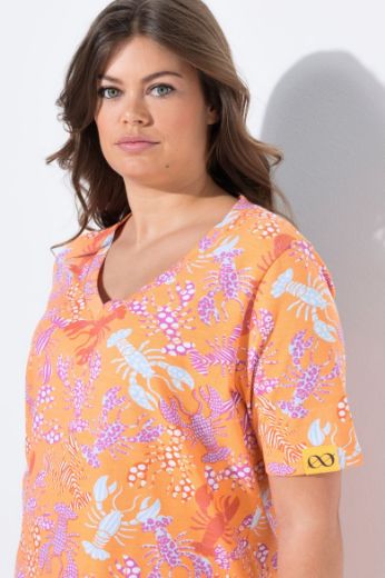 Plus size veliki brojevi Majica kratkih rukava V ovratnika za punije