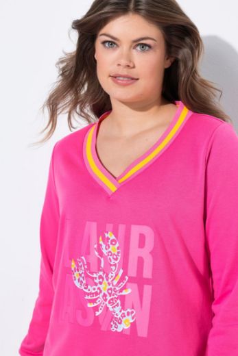 Plus size veliki brojevi Majica dugih rukava V ovratnika za punije