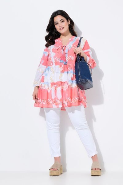 Veliki brojevi Bluza s ukrasnim vezom moda za punije