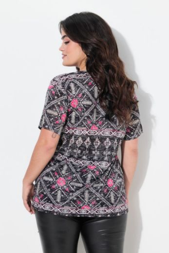 Plus size veliki brojevi Majica kratkih rukava V ovratnika za punije