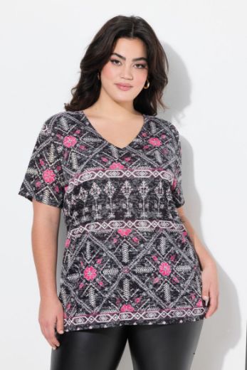 Plus size veliki brojevi Majica kratkih rukava V ovratnika za punije