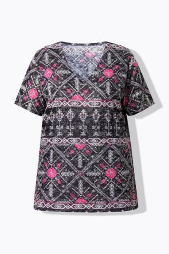 Plus size veliki brojevi Majica kratkih rukava V ovratnika za punije