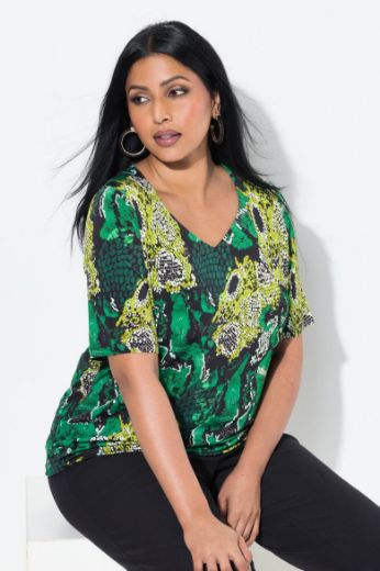 Plus size veliki brojevi Majica kratkih rukava V ovratnika za punije
