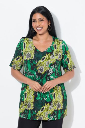 Plus size veliki brojevi Majica kratkih rukava V ovratnika za punije