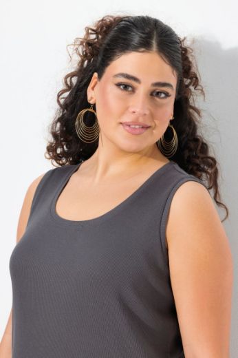 Plus size veliki brojevi Majica bez rukava okruglog ovratnika za punije