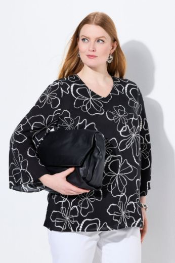 Plus size veliki brojevi Bluza dugih rukava V ovratnika za punije