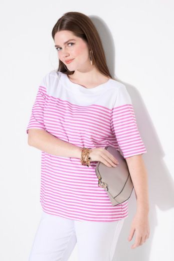 Plus size veliki brojevi Majica kratkih rukava na pruge za punije
