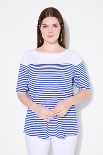 Plus size veliki brojevi Majica kratkih rukava na pruge za punije