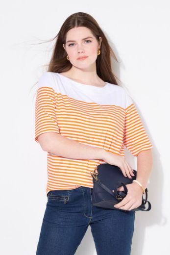 Plus size veliki brojevi Majica kratkih rukava na pruge za punije