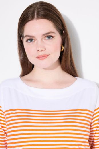Plus size veliki brojevi Majica kratkih rukava na pruge za punije