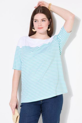 Plus size veliki brojevi Majica kratkih rukava na pruge za punije