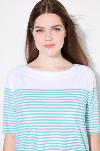 Plus size veliki brojevi Majica kratkih rukava na pruge za punije