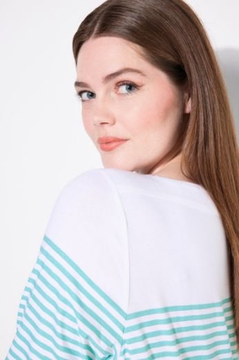 Plus size veliki brojevi Majica kratkih rukava na pruge za punije