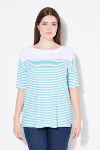 Plus size veliki brojevi Majica kratkih rukava na pruge za punije