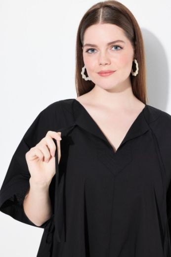 Plus size veliki brojevi Haljina polu rukava V ovratnika za punije