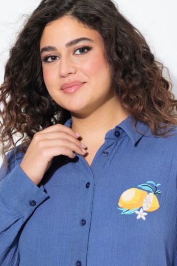 Plus size veliki brojevi Bluza na kopčanje dužeg A kroja za punije