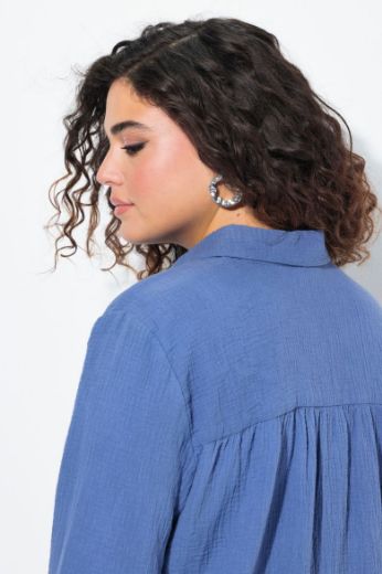 Plus size veliki brojevi Bluza na kopčanje dužeg A kroja za punije