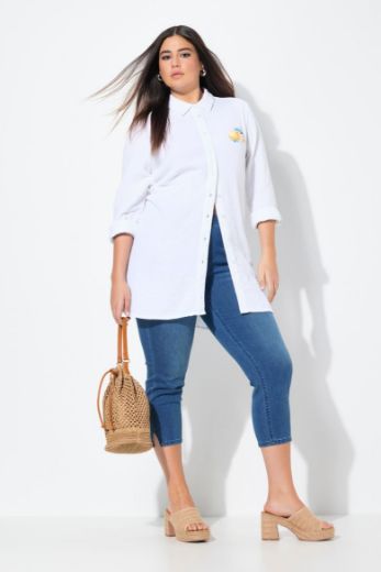 Plus size veliki brojevi Bluza na kopčanje dužeg A kroja za punije