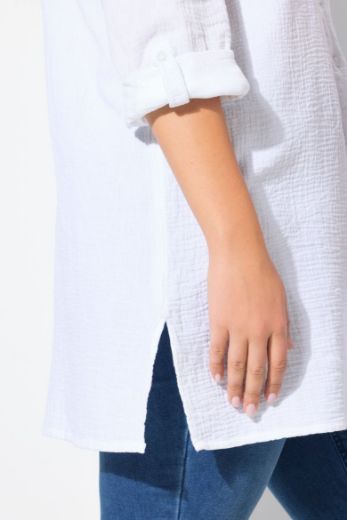 Plus size veliki brojevi Bluza na kopčanje dužeg A kroja za punije