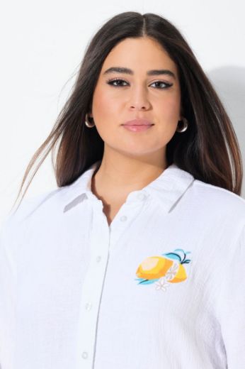 Plus size veliki brojevi Bluza na kopčanje dužeg A kroja za punije