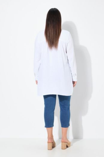 Plus size veliki brojevi Bluza na kopčanje dužeg A kroja za punije