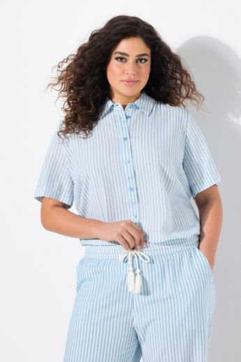 Plus size veliki brojevi Košulja kratkih rukava na pruge za punije