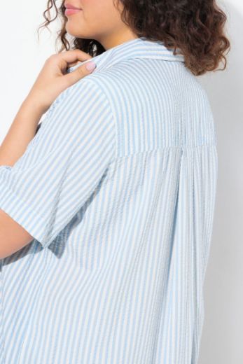 Plus size veliki brojevi Košulja kratkih rukava na pruge za punije