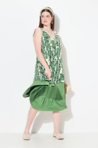 Plus size veliki brojevi Haljina midi bez rukava A kroja za punije