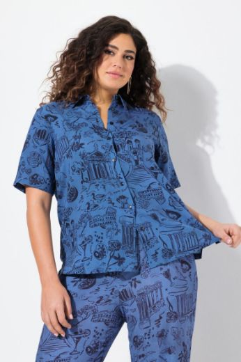 Plus size veliki brojevi Bluza na kopčanje kratkih rukava za punije
