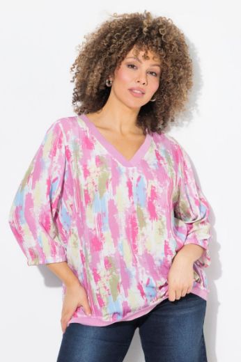 Plus size veliki brojevi Bluza 3/4 rukava V ovratnika za punije
