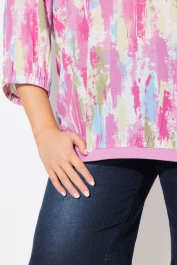 Plus size veliki brojevi Bluza 3/4 rukava V ovratnika za punije