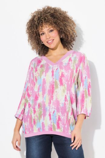 Plus size veliki brojevi Bluza 3/4 rukava V ovratnika za punije