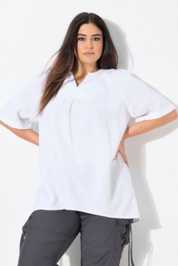 Plus size veliki brojevi Bluza kratkih rukava A kroja za punije