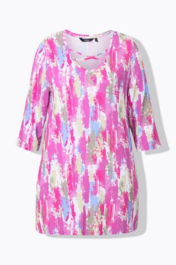 Plus size veliki brojevi Majica 3/4 rukava dužeg A kroja za punije