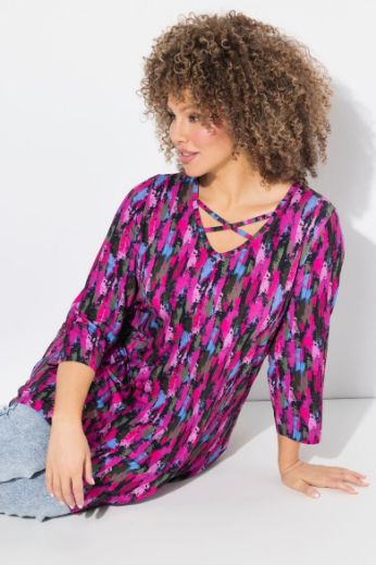 Plus size veliki brojevi Majica 3/4 rukava dužeg A kroja za punije