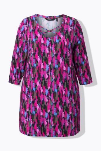 Plus size veliki brojevi Majica 3/4 rukava dužeg A kroja za punije