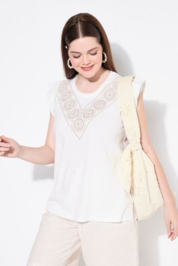 Plus size veliki brojevi Majica bez rukava okruglog ovratnika za punije