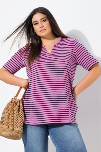 Plus size veliki brojevi Majica kratkih rukava na pruge za punije
