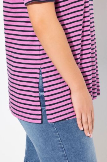 Plus size veliki brojevi Majica kratkih rukava na pruge za punije