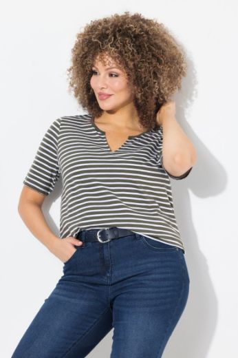Plus size veliki brojevi Majica kratkih rukava na pruge za punije