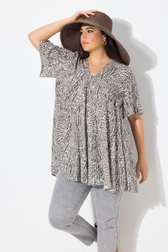 Plus size veliki brojevi Tunika kratkih rukava A kroja za punije
