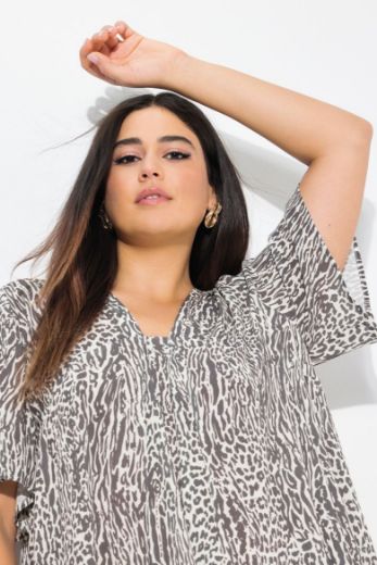 Plus size veliki brojevi Tunika kratkih rukava A kroja za punije