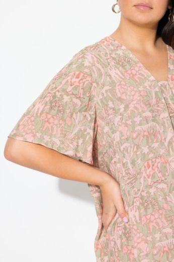 Plus size veliki brojevi Tunika kratkih rukava A kroja za punije