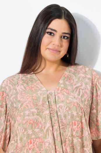 Plus size veliki brojevi Tunika kratkih rukava A kroja za punije