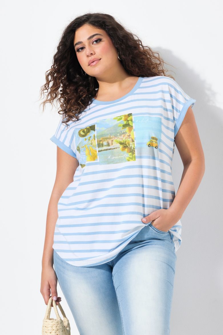 Plus size veliki brojevi Majica kratkih rukava okruglog ovratnika za punije