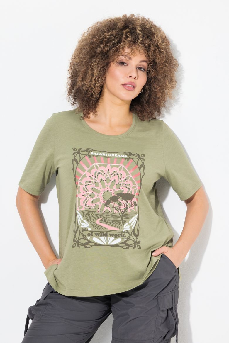 Plus size veliki brojevi Majica kratkih rukava okruglog ovratnika za punije