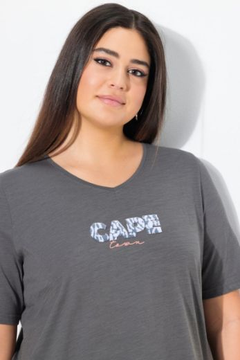 Plus size veliki brojevi Majica kratkih rukava V ovratnika za punije
